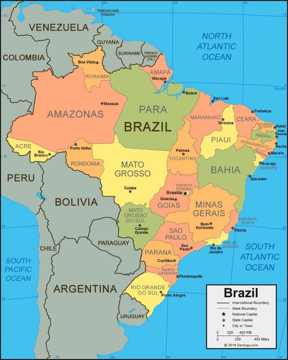 Brasil em um mapa
