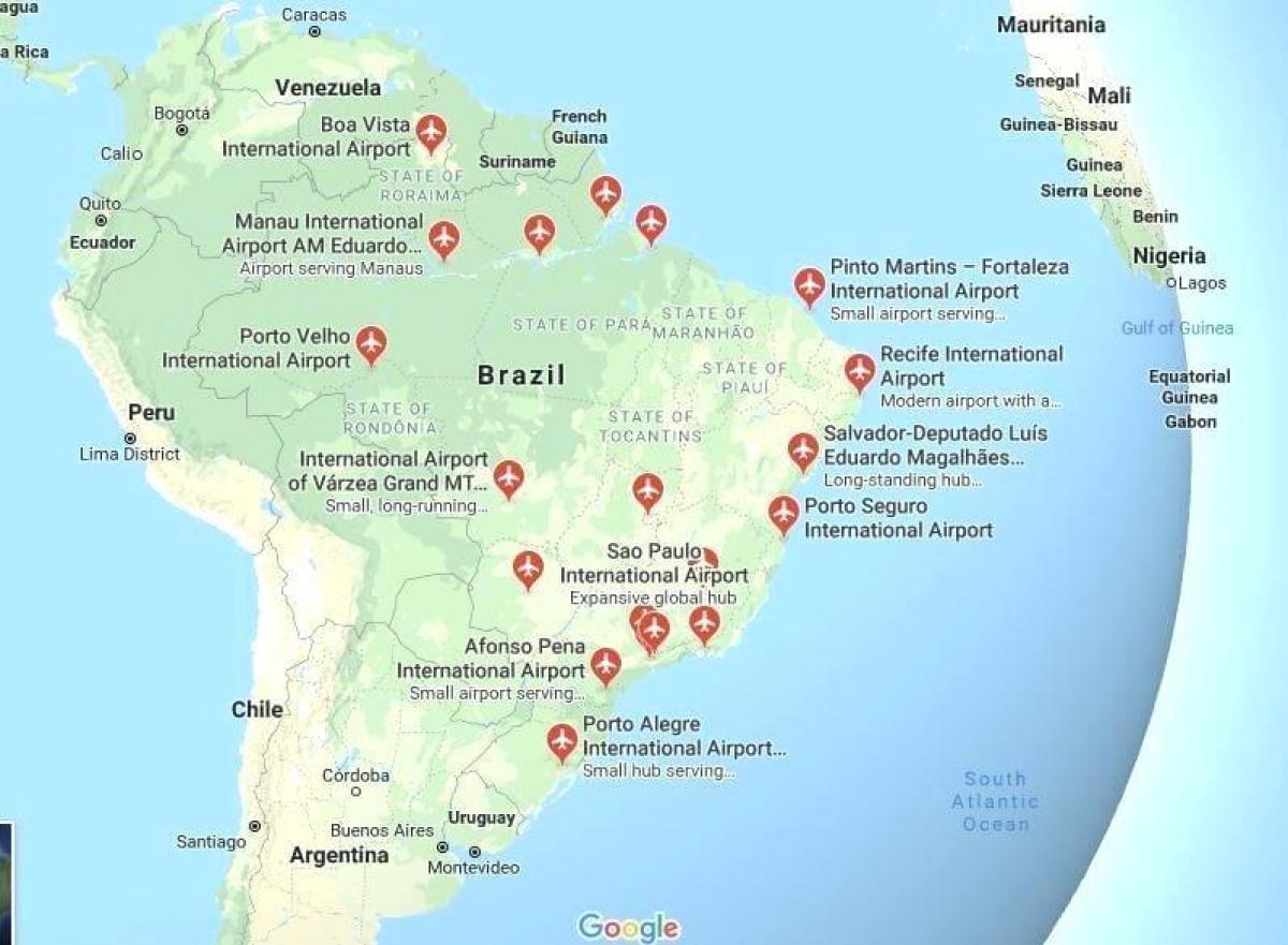 Mapa dos aeroportos do Brasil