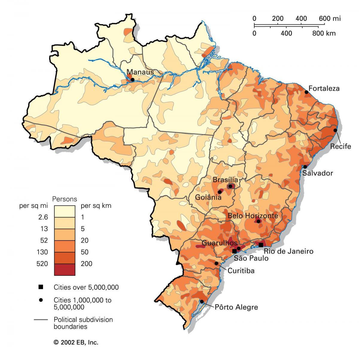 Mapa de densidade do Brasil