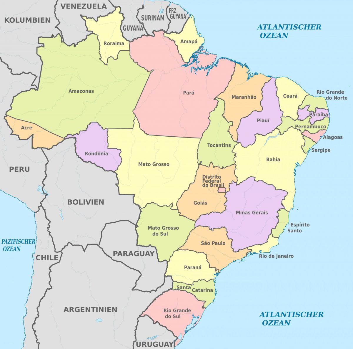 Mapa do estado brasileiro