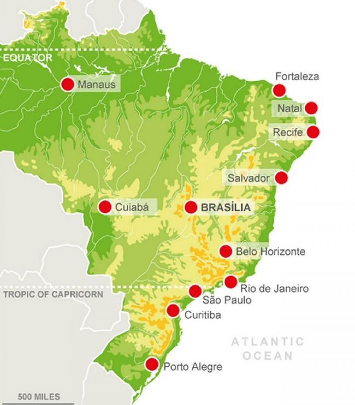 mapa dos estádios do Brasil