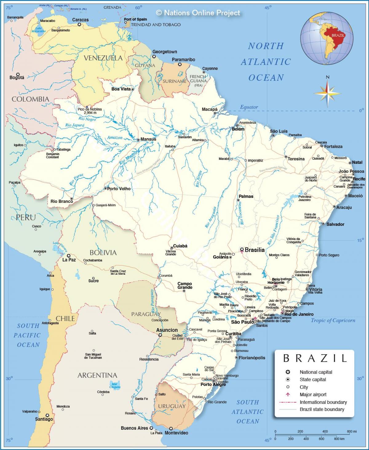 Grande mapa do Brasil