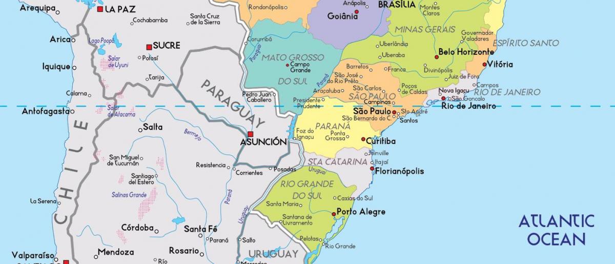 Mapa do Sul do Brasil