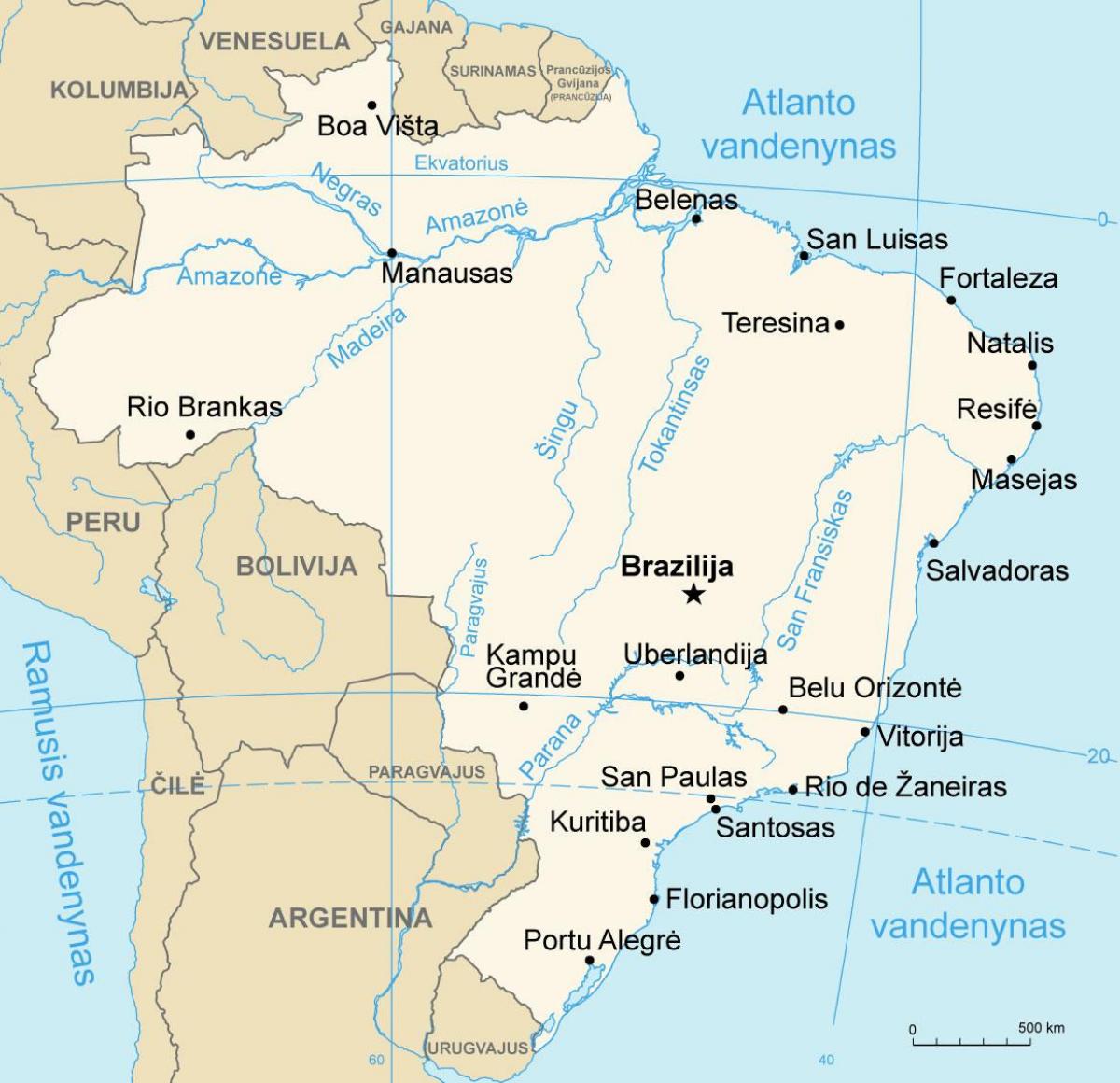 Mapa Físico do Brasil
